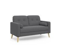 IDMarket – Canapé droit scandinave 2 places Claire en tissu gris anthracite