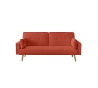 LOUNGITUDE Canapé Droit scandinave ELGA Convertible 3 Places en Tissu