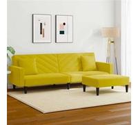 Canape droit vidaxl 1 places en velours jaune 84.5 x 220 x 31 cm jaune G