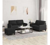 Canape droit vidaxl 2 places en simili-cuir noir 77 x 138 x 41 cm noir G