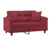 Vidaxl Canapé 2 Places Avec Oreillers Bordeaux 120 Cm Similicuir