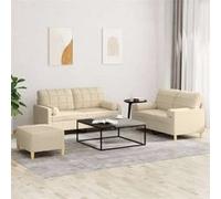 Canape droit 2 places en tissu beige 138 x 138 x 41 cm
