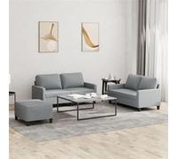 Ensemble de Canapés avec Coussins Sièges Salon 2 pcs Gris Clair Tissu vidaXL