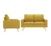 Canape droit vidaxl 2 places en tissu jaune 71 x 130 x 82.5 cm jaune G