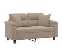 vidaXL Canapé 2 places 3200965 avec oreillers tissu microfibre 120 cm Taupe