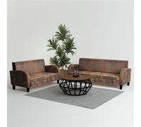 vidaXL Ensemble de canapés 2 pcs Daim synthétique Marron