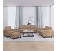 Canape droit vidaxl 3 places en polyester marron 77 x 200 x 80 cm marron G
