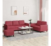 Canape droit vidaxl 3 places en polyester rouge 77 x 140 x 80 cm rouge G