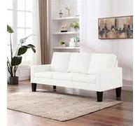 Canape droit vidaxl 3 places en simili-cuir blanc 76 x 184 x 82.5 cm blanc G