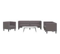 vidaXL Ensemble de canapé Chesterfield 2 pièces noir similicuir