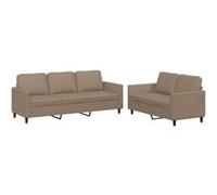 Canape droit 3 places en simili-cuir marron 200 x 200 x 80 cm