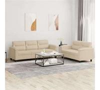 Ensemble de Canapés avec Coussins Sièges 2 pcs Taupe Tissu Microfibre vidaXL