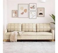 Canapé à 3 places Crème 210 cm Tissu, canapé, canapé de salon, canapé à trois places, canapé rembourré, sièges de salon, canapé en tissu