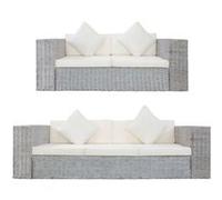 Canape droit vidaxl 3 places en tissu gris 61 x 200 x 61 cm gris G