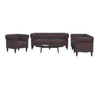 Canape droit vidaxl 3 places en tissu marron 74.5 x 201.5 x 74.5 cm marron G