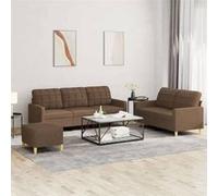 Canape droit vidaxl 3 places en tissu marron 77 x 138 x 41 cm Marron G