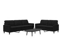 vidaXL Ensemble de canapés 2 pièces avec coussins – velours noir