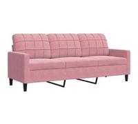vidaXL Canapé à 3 places Velours Rose 180 cm