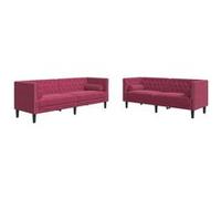 Vidaxl Ensemble De Canapé Chesterfield Et Traversins 2 Pcs Velours Multicolore