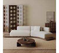 Canapé du milieu du siècle, design incurvé en bois massif pour les petits salons, appartements, chambres chez l'habitant, halls d'hôtel et zones de réception - Set de 3 m