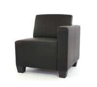 Canapé-Élément Lyon, Élément Latéral Droit, Modulaire, Simili-Cuir Noir Multicolore