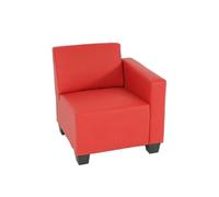 Canapé-Élément Lyon, Élément Latéral Droit, Modulaire, Simili-Cuir Rouge Multicolore