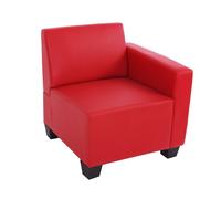 Canapé-élément Lyon, élément latéral droit, modulaire, simili-cuir rouge