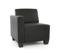 Canapé-élément Lyon, élément latéral gauche, modulaire, simili-cuir, noir Noir G