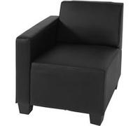 Canapé-Élément Lyon, Élément Latéral Gauche, Modulaire, Simili-Cuir Noir Multicolore