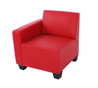 Canapé-Élément Lyon, Élément Latéral Gauche, Modulaire, Simili-Cuir Rouge Multicolore