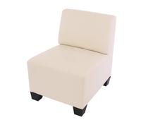 Canapé-élément Lyon, élément central, modulable, simili-cuir crème