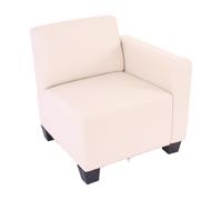 Canapé-Élément Lyon, Modulaire, Simili-Cuir Élément Latéral Droit, Crème Multicolore