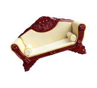 Canapé en bois détaillé pour maisons de poupées avec table basse à l'échelle 1:12 - Accessoire de scène de salon miniature en bois