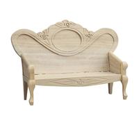 Canapé en bois miniature pour maisons de poupées, décoration rétro, chaise non peinte pour les amateurs de maquettes artisanales à l'échelle 1/12, décoration de scène miniature