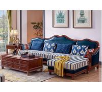 Canapé en cuir bleu Canapé d'angle rembourré Meubles classiques Chesterfield Meubles de luxe Canapé