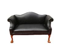 Canapé en cuir pour chambre à coucher, accessoires de modèle miniature, meubles de jeu de rôle, meubles de poupée à la mode