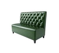 Canapé en cuir style rétro, ensemble canapé et table contre un mur, sièges de réception rembourrés, banquette de salle d'attente avec dossier, for café, restaurant occidental(Green,120*65*105cm)