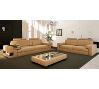 Canapé en cuir USB Canapé moderne 3+2+1 Canapé Assise Coussin Canapé Set