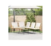 Canapé en L Naturel 231x173x78 cm en Poly Rattan