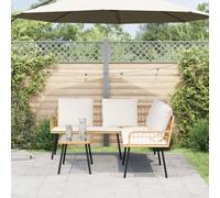 Canapé en L vidaXL Naturel 231x173x78 cm en Poly Rattan