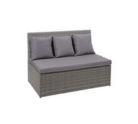 Canapé en polyrotin 2 places HWC-G16 120 cm gris coussin gris foncé