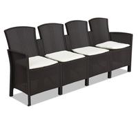 Canapé en résine tressée quatre places Lido 4 Bica marron