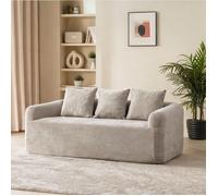 Canapé en tissu chenille cool gray, assise moelleuse 30D, fond stable - Modulable et facile à déplacer pour salon