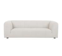 Canapé en tissu effet velours beige 3-4 places oliveiro