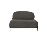 Canapé en tissu gris, 3 places, fixe, pieds en fer noir - White Label, Jaey - 72x125x77 cm