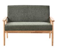 Beliani Canapé en Tissu Polyester 2 Places Rembourré Structure en Bois Vert et Marron Clair Esrum