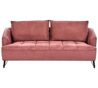 Canapé en Tissu Polyester 3 Places Rembourré Bordeaux Hobro