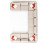 Canapé en U de luxe Salon Canapé d'angle beige Design Style moderne