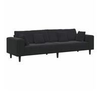 Canapé en velours avec coussin Noir 208 cm Velours