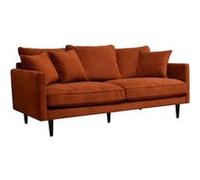 Canapé en velours Candice - 3 places - Terracotta - L 194 x P 96 x H 85 cm Marron G